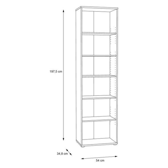 Reol ARCHBOX - 54x198 cm - eik artisan - 5 hyller