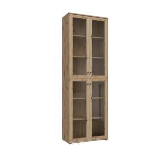 Vitrineskap ARCHBOX - 74x217 cm - eik artisan - 4 glass dører