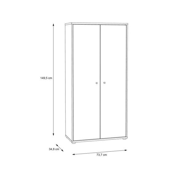 Garderobeskap ARCHBOX - 74x149 cm - eik artisan - 2 dører