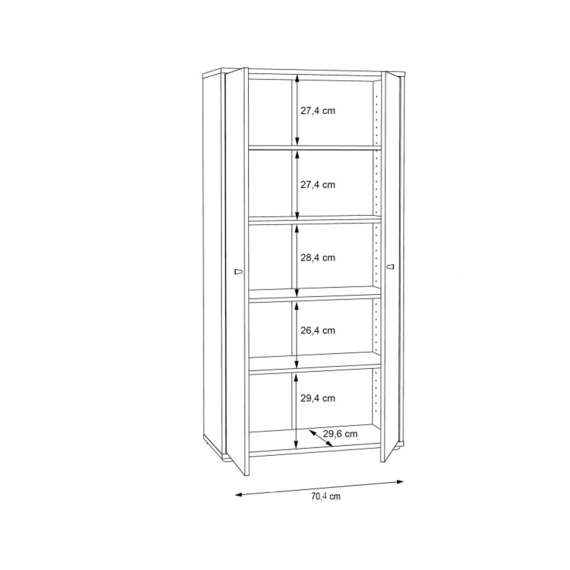 Garderobeskap ARCHBOX - 74x149 cm - eik artisan - 2 dører
