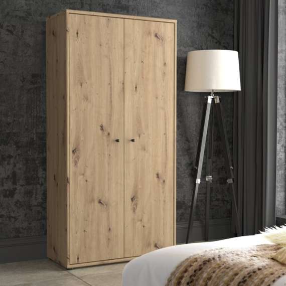 Garderobeskap ARCHBOX - 74x149 cm - eik artisan - 2 dører