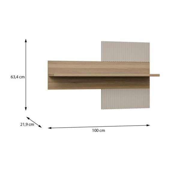 Veggpanel SERAVEL 100x63 cm - beige sand - eik mauvella