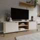 Tv-benk SERAVEL 160x59 cm - 2 dører - beige sand - eik mauvella