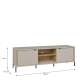 Tv-benk SERAVEL 160x59 cm - 2 dører - beige sand - eik mauvella