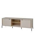 Tv-benk SERAVEL 160x59 cm - 2 dører - beige sand - eik mauvella