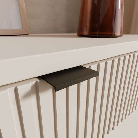 Tv-benk SERAVEL 160x59 cm - 2 dører - beige sand - eik mauvella