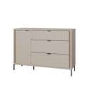 Skjenk SERAVEL 124x87 cm - 1 dør - 3 skuffer - beige sand - eik mauvella