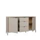 Skjenk SERAVEL 160x87 cm - 2 dører - 3 skuffer - beige sand - eik mauvella