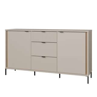 Skjenk SERAVEL 160x87 cm - 2 dører - 3 skuffer - beige sand - eik mauvella