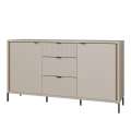 Skjenk SERAVEL 160x87 cm - 2 dører - 3 skuffer - beige sand - eik mauvella