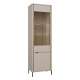 Vitrineskap SERAVEL 59x199 cm - 1 dør - beige sand - eik mauvella
