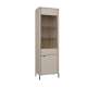 Vitrineskap SERAVEL 59x199 cm - 1 dør - beige sand - eik mauvella