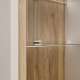 Vitrineskap SERAVEL 59x199 cm - 1 dør - beige sand - eik mauvella