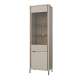 Vitrineskap SERAVEL 59x199 cm - 1 dør - beige sand - eik mauvella