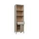 Reol SERAVEL 59x199 cm - 1 dør - 1 skuff - beige sand - eik mauvella