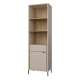 Reol SERAVEL 59x199 cm - 1 dør - 1 skuff - beige sand - eik mauvella