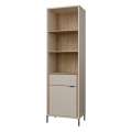 Reol SERAVEL 59x199 cm - 1 dør - 1 skuff - beige sand - eik mauvella