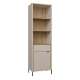 Reol SERAVEL 59x199 cm - 1 dør - 1 skuff - beige sand - eik mauvella