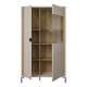 Vitrineskap SERAVEL 94x161 cm - 2 dører - beige sand - eik mauvella