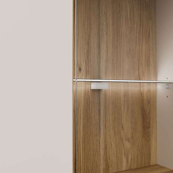 Vitrineskap SERAVEL 94x161 cm - 2 dører - beige sand - eik mauvella