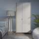 Garderobeskap SERAVEL 94x199 cm - 2 dører - beige sand - eik mauvella