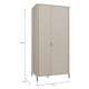 Garderobeskap SERAVEL 94x199 cm - 2 dører - beige sand - eik mauvella