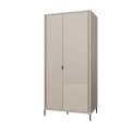 Garderobeskap SERAVEL 94x199 cm - 2 dører - beige sand - eik mauvella