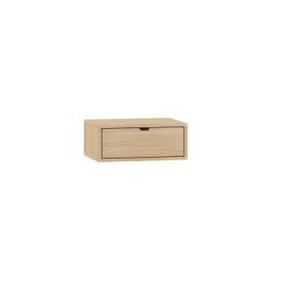 Vegghengt nattbord REYNOS - 45x18 cm - eik mavelie - 1 skuff