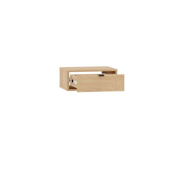 Vegghengt nattbord REYNOS - 45x18 cm - eik mavelie - 1 skuff