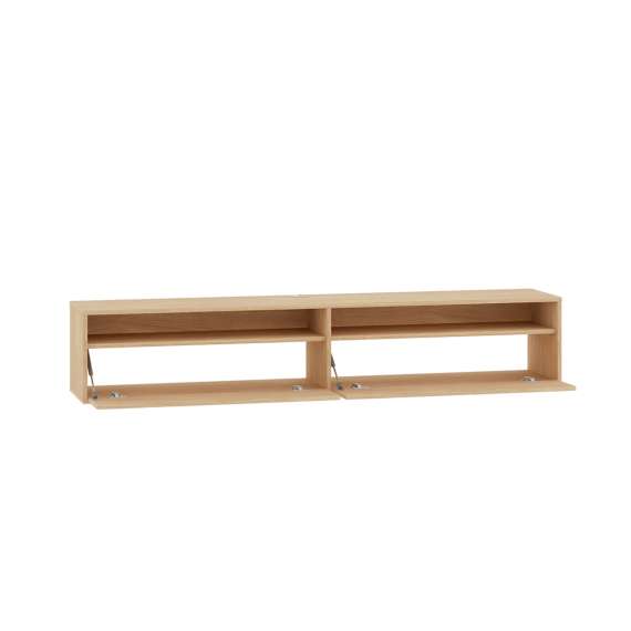Vegghengt tv-benk REYNOS - 180x33 cm - eik mavelie - 2 dører