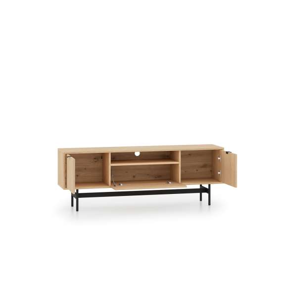 Tv-benk REYNOS - 150x53 cm - eik mavelie - 3 dører