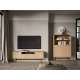 Tv-benk REYNOS - 150x53 cm - eik mavelie - 3 dører