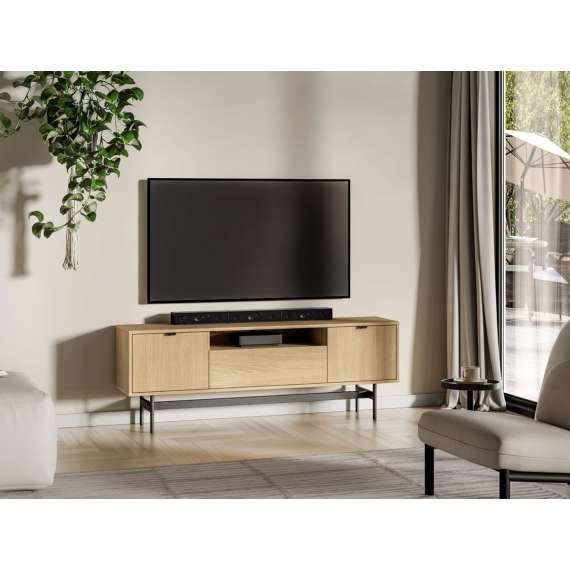 Tv-benk REYNOS - 150x53 cm - eik mavelie - 3 dører