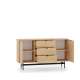 Skjenk REYNOS - 150x85 cm - eik mavelie - 2 dører - 3 skuffer