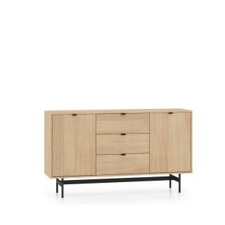 Skjenk REYNOS - 150x85 cm - eik mavelie - 2 dører - 3 skuffer