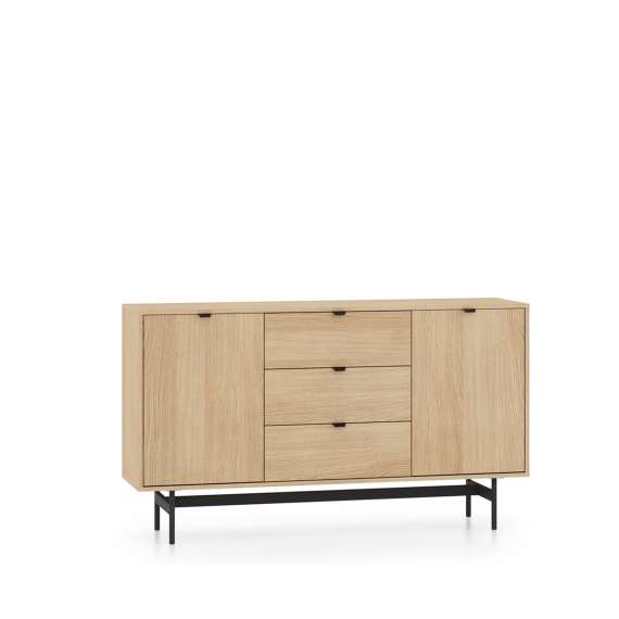 Skjenk REYNOS - 150x85 cm - eik mavelie - 2 dører - 3 skuffer