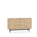 Skjenk REYNOS - 150x85 cm - eik mavelie - 2 dører - 3 skuffer