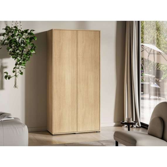Garderobeskap REYNOS 92x190 cm - 2 dører - eik mavelie