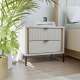 Nattbord SERAVEL 57x49 cm - 2 skuffer - beige sand - eik mauvella
