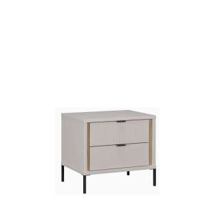 Nattbord SERAVEL 57x49 cm - 2 skuffer - beige sand - eik mauvella