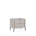 Nattbord SERAVEL 57x49 cm - 2 skuffer - beige sand - eik mauvella