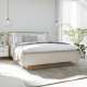 Seng SERAVEL 160x200 cm - beige sand - oppbevaringsplass - LED