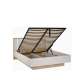 Seng SERAVEL 160x200 cm - beige sand - oppbevaringsplass - LED