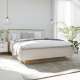 Seng SERAVEL 140x200 cm - beige sand - oppbevaringsplass - LED