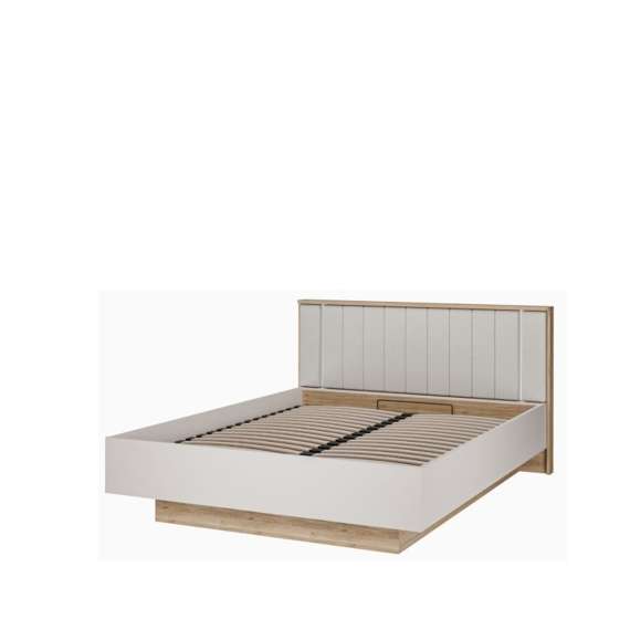 Seng SERAVEL 140x200 cm - beige sand - oppbevaringsplass - LED