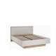 Seng SERAVEL 140x200 cm - beige sand - oppbevaringsplass - LED