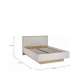Seng SERAVEL 140x200 cm - beige sand - oppbevaringsplass - LED