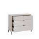 Skjenk SERAVEL 110x87 cm - 3 skuffer - beige sand - eik mauvella