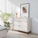 Skjenk SERAVEL 110x87 cm - 3 skuffer - beige sand - eik mauvella