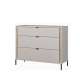 Skjenk SERAVEL 110x87 cm - 3 skuffer - beige sand - eik mauvella